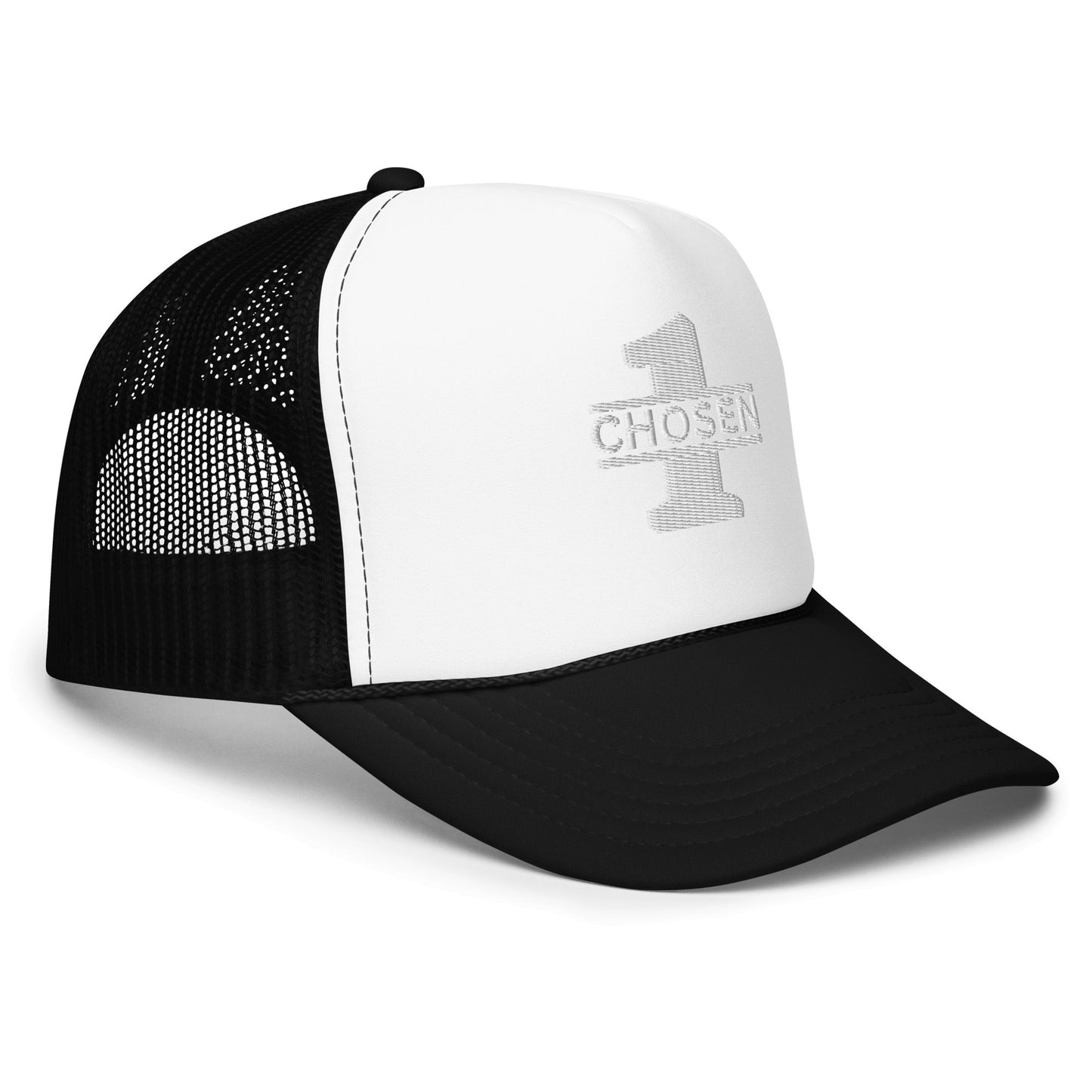 Chosen 1 White Theme Trucker Hat - Nubreed.love