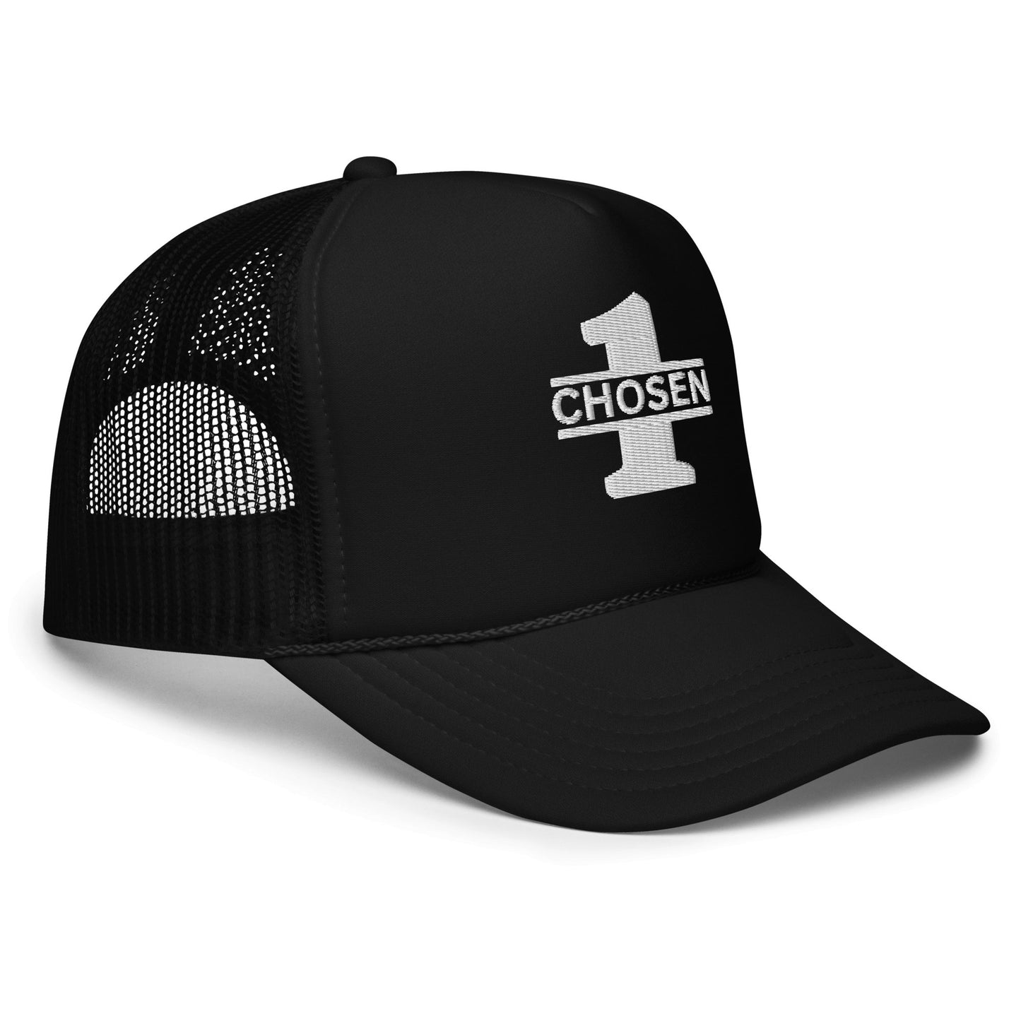 Chosen 1 White Theme Trucker Hat - Nubreed.love
