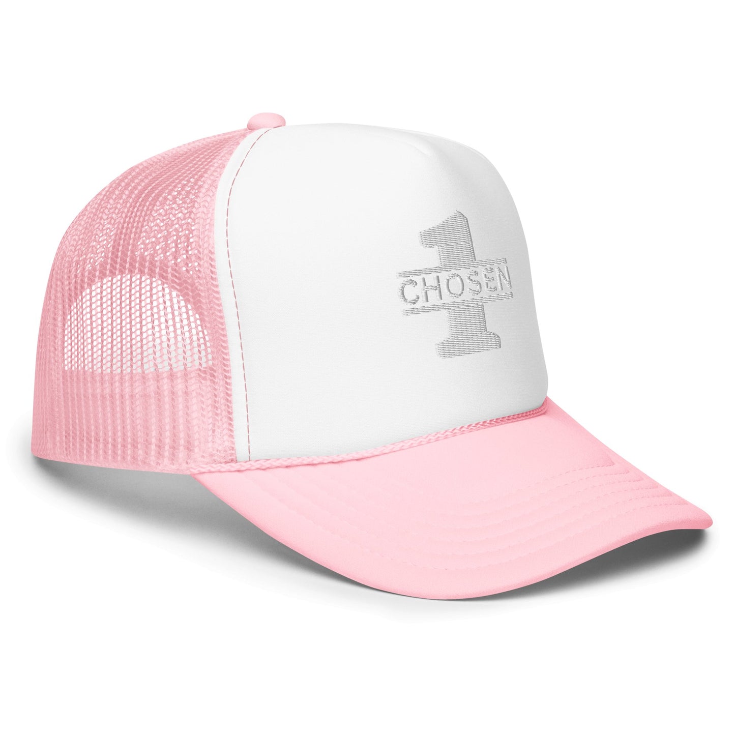 Chosen 1 White Theme Trucker Hat - Nubreed.love
