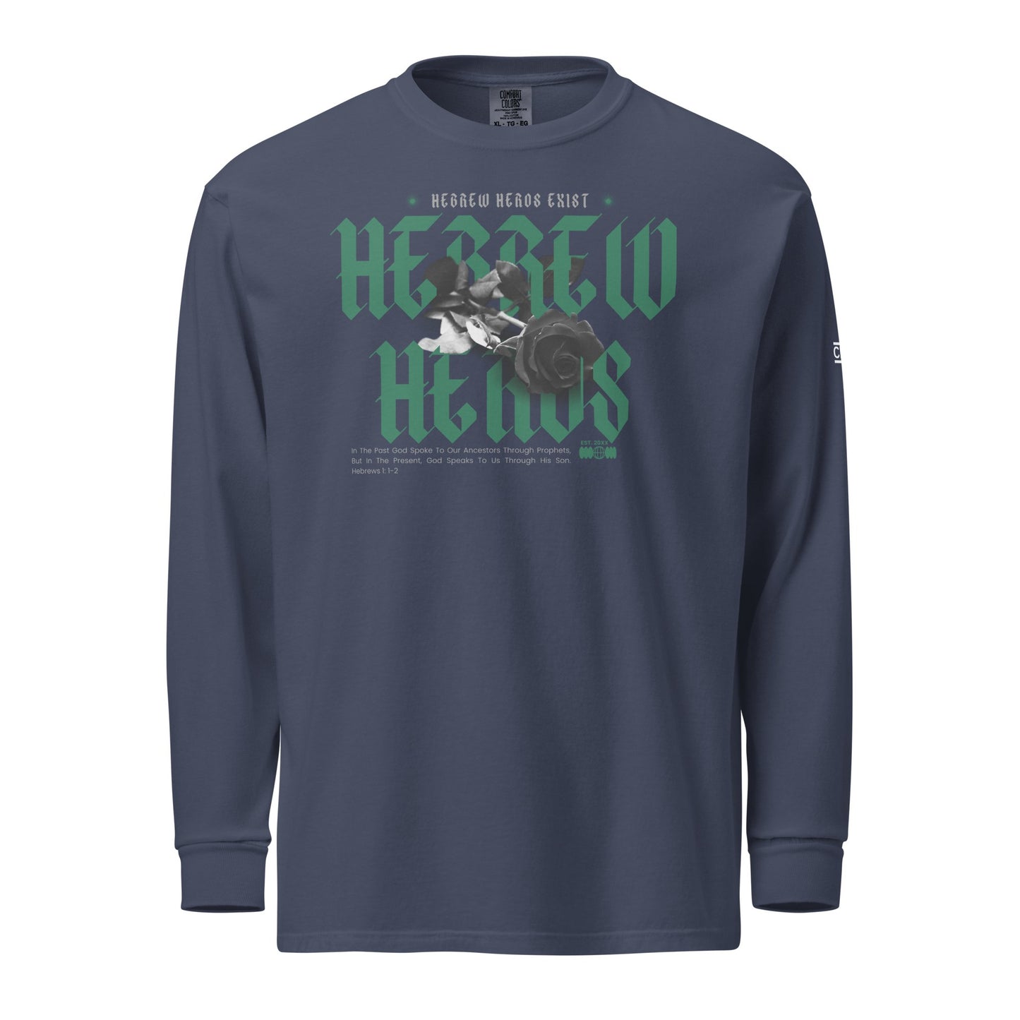 Green Hebrew Hero's Heavyweight Long Sleeve Shirt - Nubreed.love