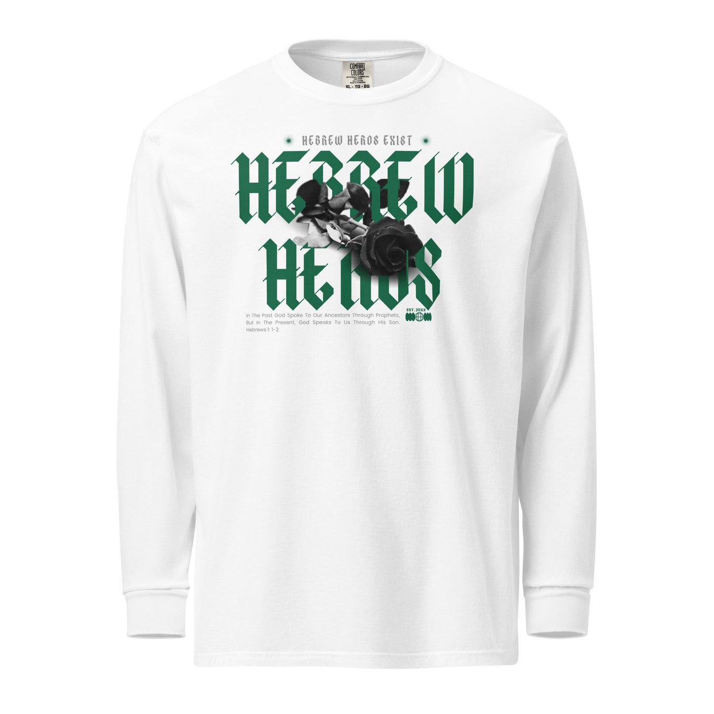Green Hebrew Hero's Heavyweight Long Sleeve Shirt - Nubreed.love