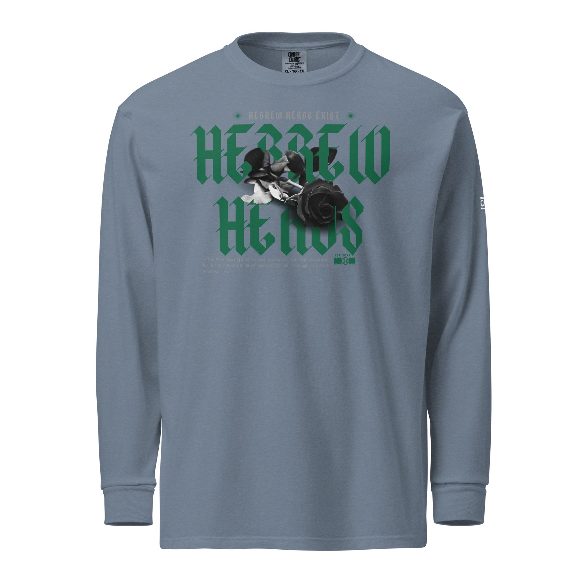 Green Hebrew Hero's Heavyweight Long Sleeve Shirt - Nubreed.love