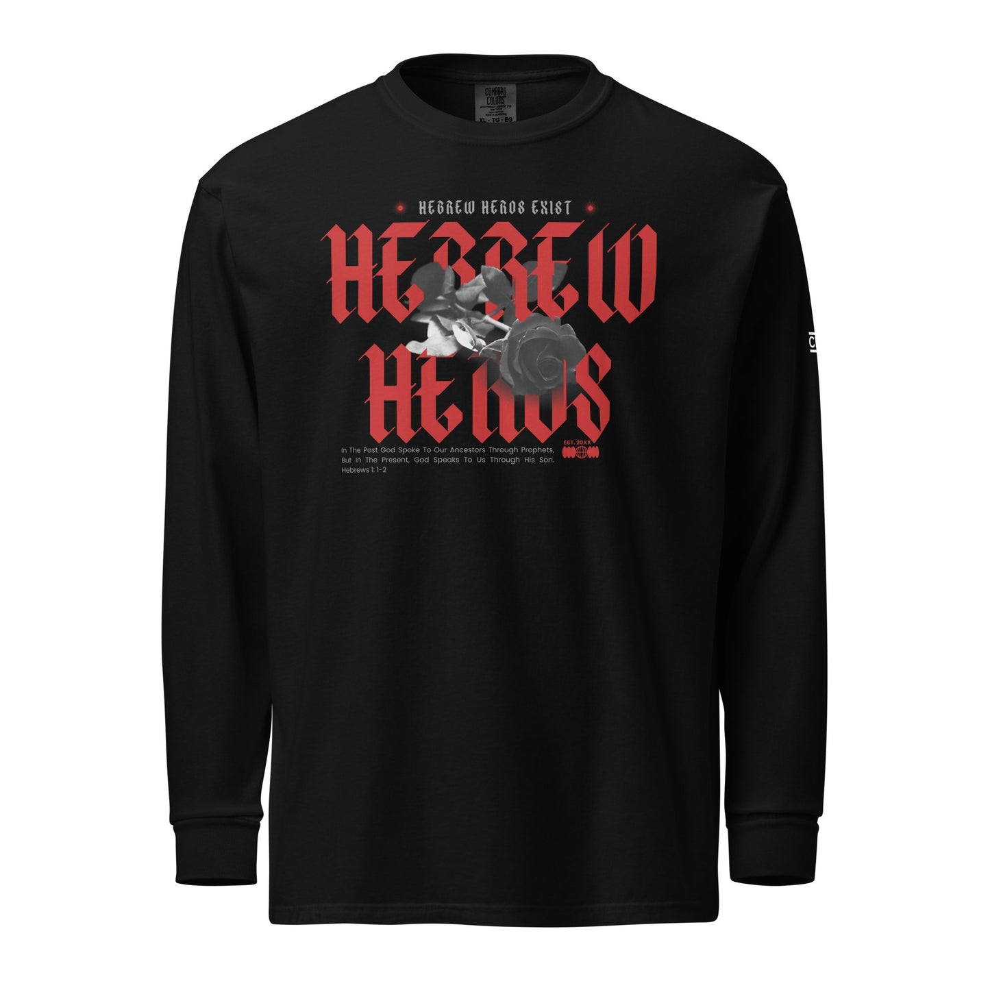 Red Hebrew Hero's Heavyweight Long Sleeve Shirt - Nubreed.love