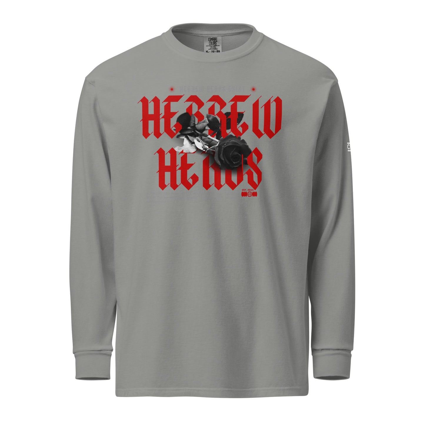 Red Hebrew Hero's Heavyweight Long Sleeve Shirt - Nubreed.love