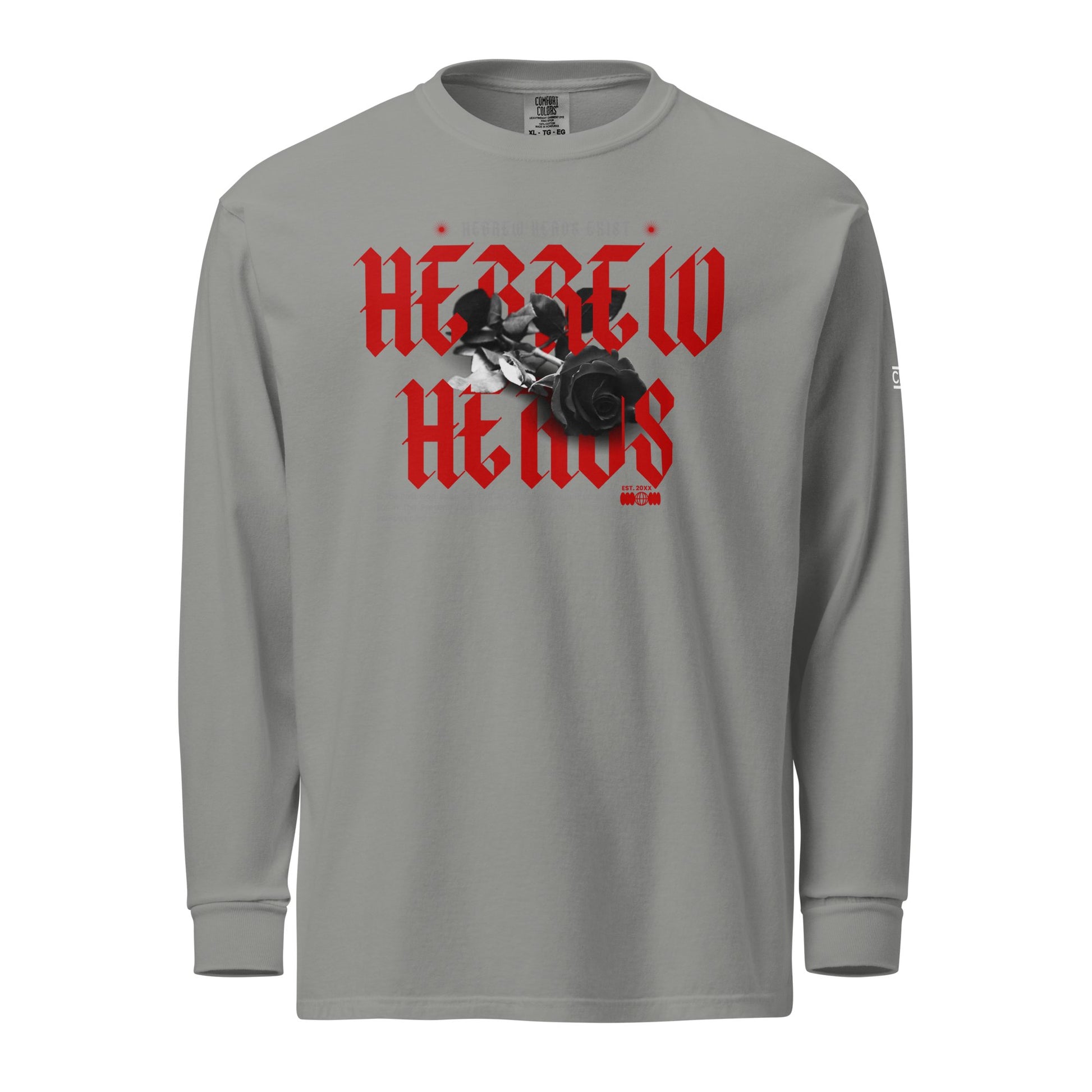 Red Hebrew Hero's Heavyweight Long Sleeve Shirt - Nubreed.love