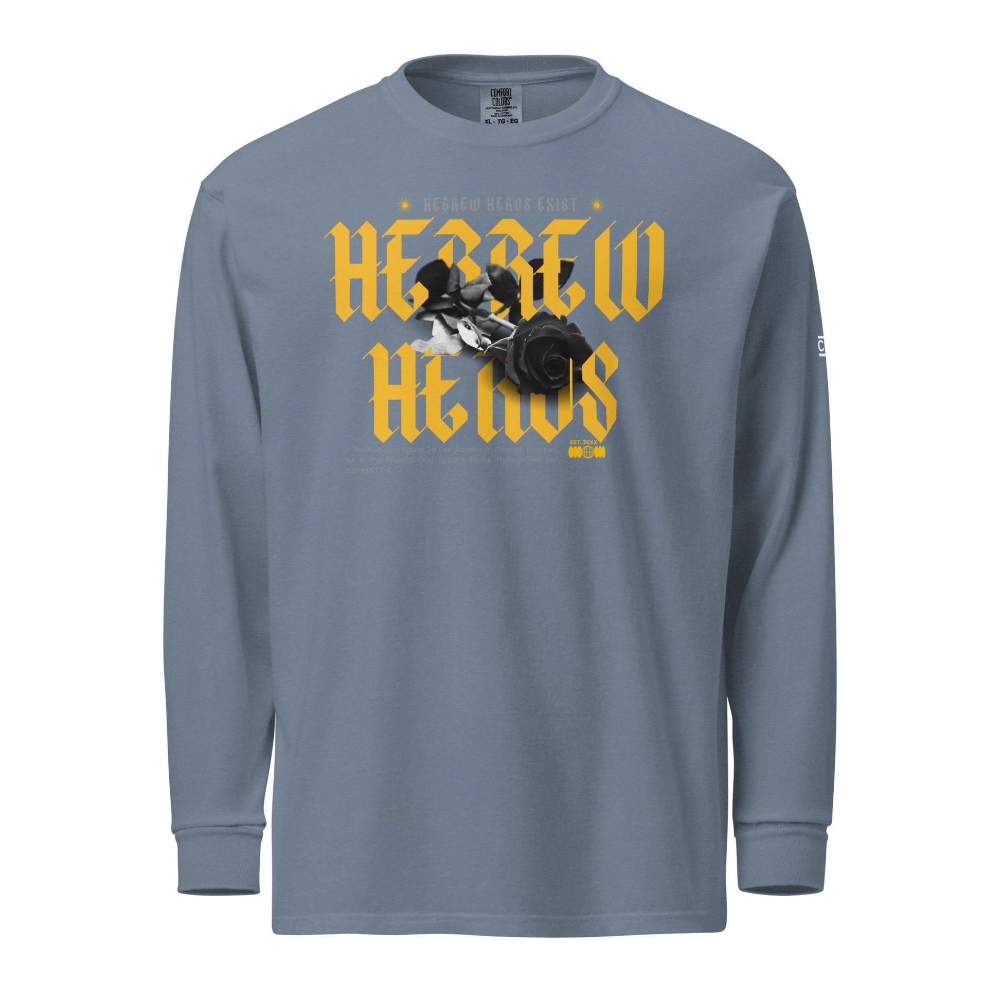 Yellow Hebrew Hero's Heavyweight Long Sleeve Shirt - Nubreed.love