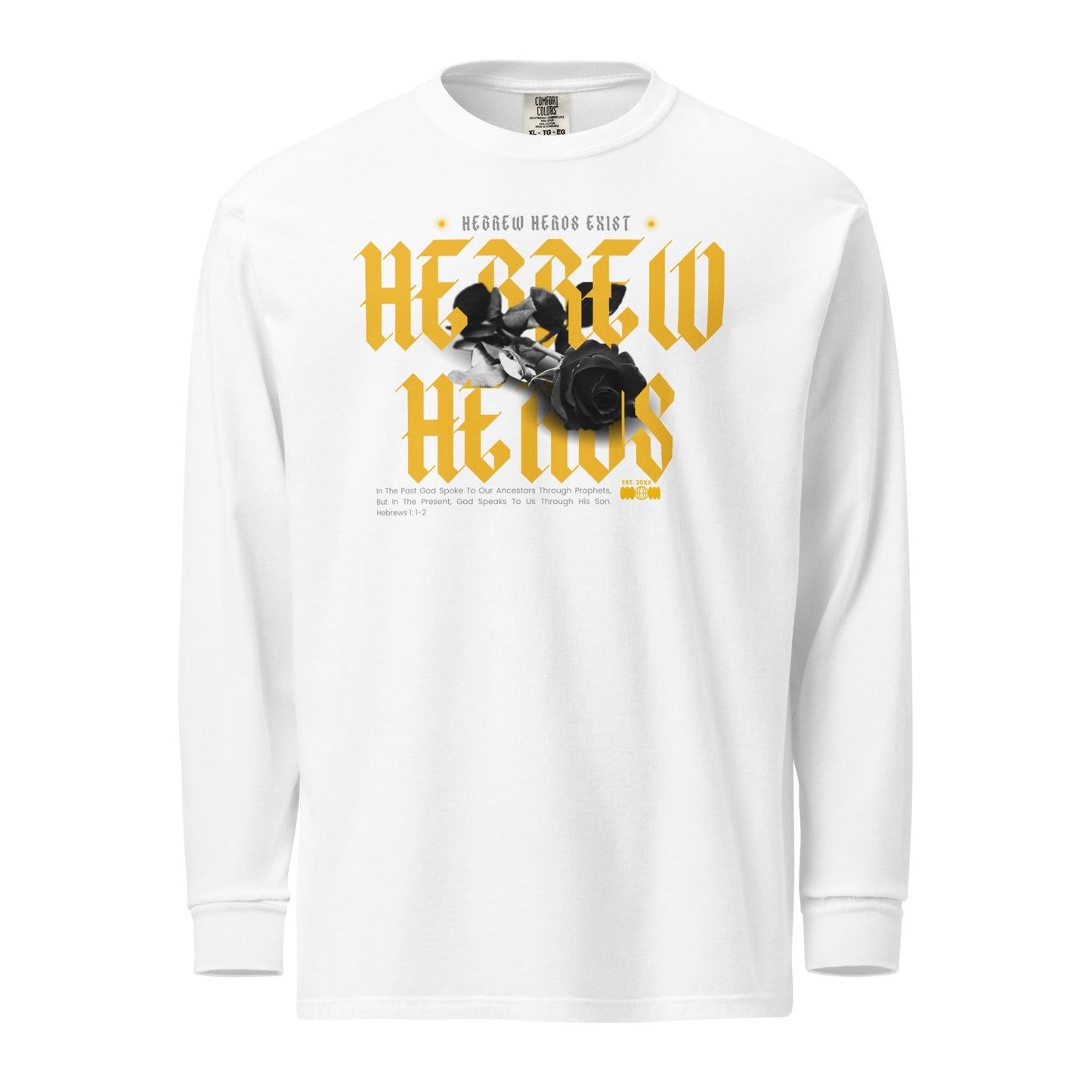Yellow Hebrew Hero's Heavyweight Long Sleeve Shirt - Nubreed.love