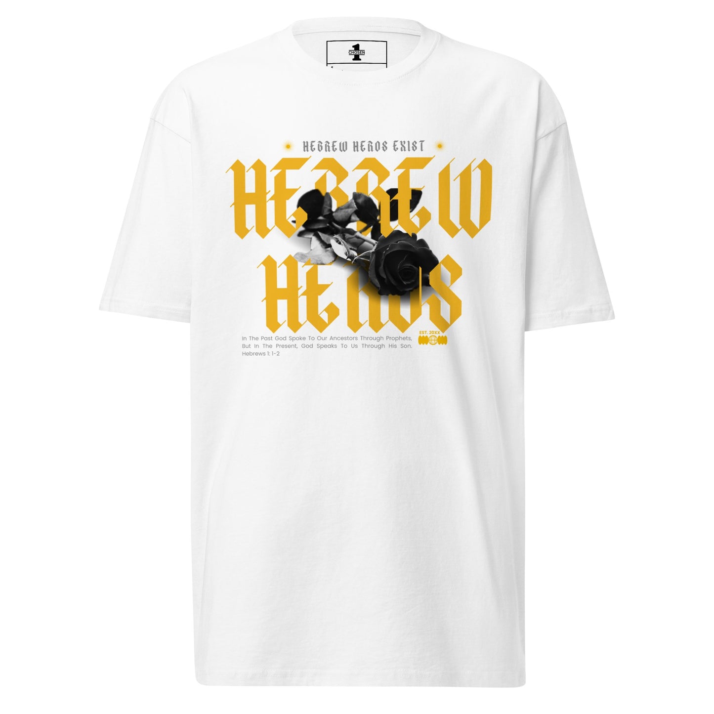 Yellow Hebrew Hero's Heavyweight Tee - Nubreed.love