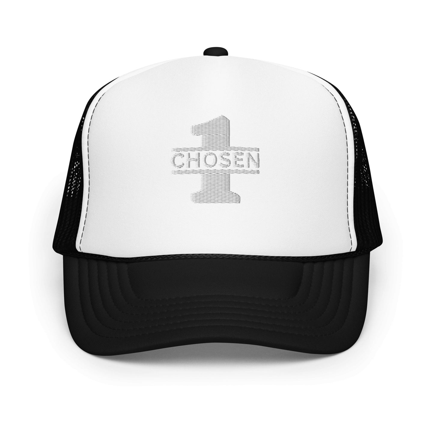 Chosen 1 White Theme Trucker Hat - Nubreed.love